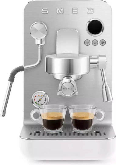 Smeg Μηχανή Espresso 1700W Πίεσης 15bar για Cappuccino Λευκή EMC02WHMEU - Image 13