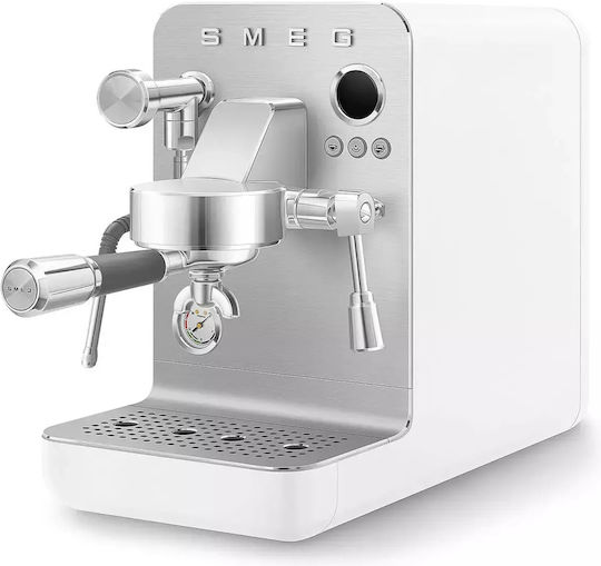 Smeg Μηχανή Espresso 1700W Πίεσης 15bar για Cappuccino Λευκή EMC02WHMEU - Image 14