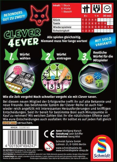 Επιτραπέζιο Παιχνίδι Clever 4ever για 1-4 Παίκτες 14+ Ετών 49424 (GER) Schmidt Spiele - Image 2