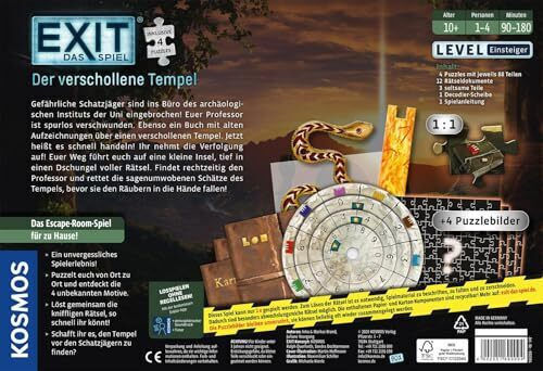 Επιτραπέζιο Παιχνίδι Exit: The Game & Puzzle – The Sacred Temple για 1-4 Παίκτες 10+ Ετών 692094 (GER) Kosmos - Image 2