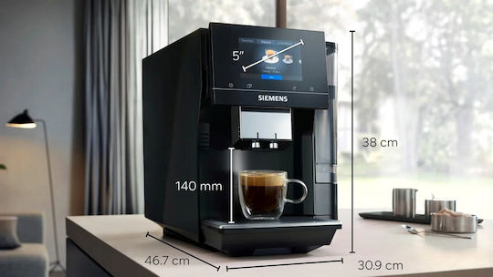 Siemens Eq700 Αυτόματη Μηχανή Espresso Εντοιχιζόμενη 1500W Πίεσης 19bar για Cappuccino με Μύλο Άλεσης Μαύρη - Image 6