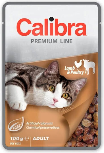 Calibra Cat Premium Adult Lamb & Poultry Wet Cat Food 100g