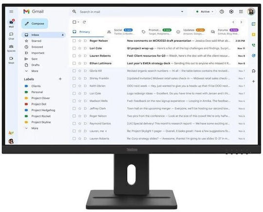 Lenovo ThinkVision E27-40 IPS Monitor 27" FHD 1920x1080 με Χρόνο Απόκρισης 4ms GTG