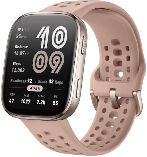 Amazfit Bip 6 46mm Αδιάβροχο Smartwatch με Παλμογράφο (Blush)