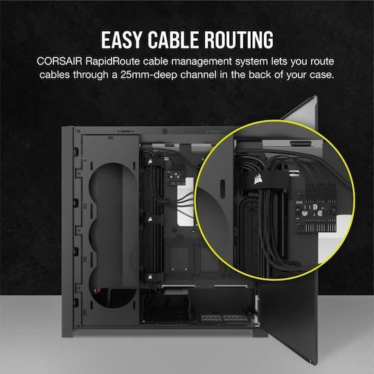 Corsair Frame 5000D RS ARGB Gaming Midi Tower Κουτί Υπολογιστή με Πλαϊνό Παράθυρο Μαύρο - Image 5