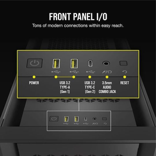 Corsair Frame 5000D RS ARGB Gaming Midi Tower Κουτί Υπολογιστή με Πλαϊνό Παράθυρο Μαύρο - Image 4