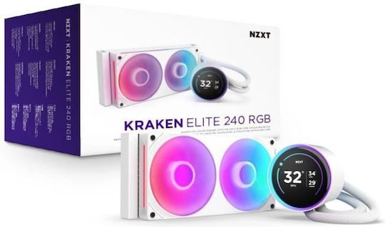 NZXT Kraken Elite 240 (v2) Υδρόψυξη Επεξεργαστή Διπλού Ανεμιστήρα 120mm για Socket AM4/AM5/1700/1200/115x με RGB Φωτισμό Λευκή - Image 5