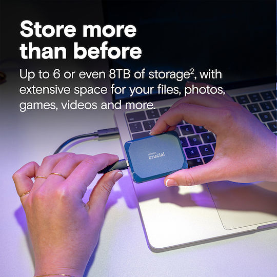 Crucial X10 USB 3.2 Εξωτερικός SSD 4TB 2.5" Μπλε - Image 8