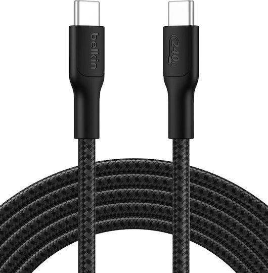Belkin Boost↑charge Pro Braided USB-C to Lightning Cable 240W Μαύρο 3m CAB025HQ3MBK