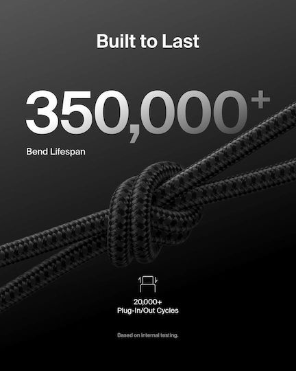 Belkin Boost↑charge Pro Braided USB-C to Lightning Cable 240W Μαύρο 3m CAB025HQ3MBK - Image 2