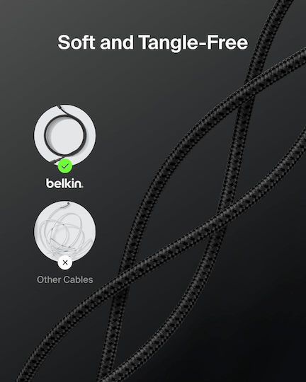 Belkin Boost↑charge Pro Braided USB-C to Lightning Cable 240W Μαύρο 3m CAB025HQ3MBK - Image 8