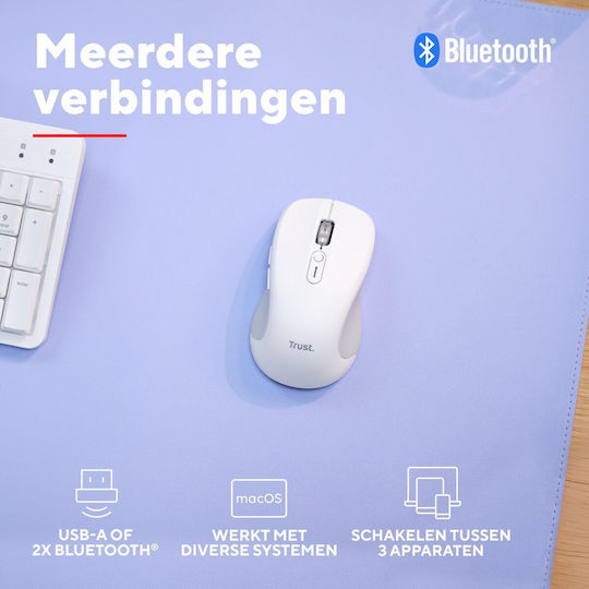 Trust Ασύρματο Bluetooth Ποντίκι Λευκό - Image 4
