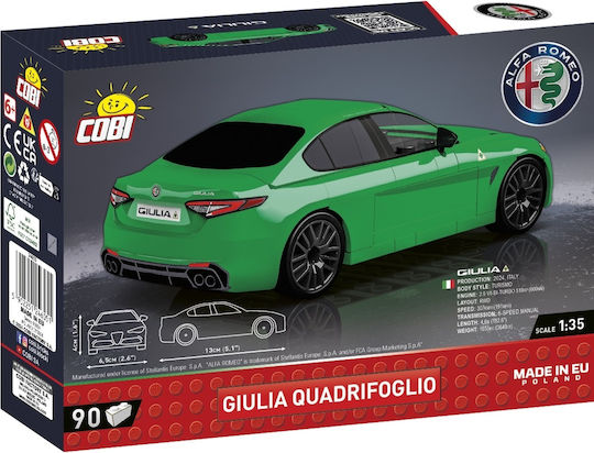Cobi Alfa Romeo Giulia Quadrifoglio Construction Toy Green - Image 3