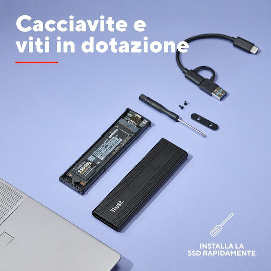 Trust Θήκη για Σκληρό Δίσκο M.2 SATA III με σύνδεση USB 3.2 Type-C 25806 - Image 6