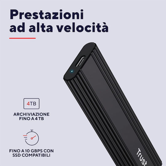 Trust Θήκη για Σκληρό Δίσκο M.2 SATA III με σύνδεση USB 3.2 Type-C 25806 - Image 7