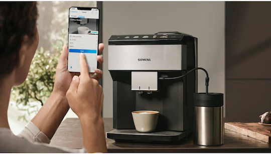 Siemens Eq.500 Αυτόματη Μηχανή Espresso 1500W Πίεσης 15bar για Cappuccino με Μύλο και Wi-Fi Μαύρη - Image 8