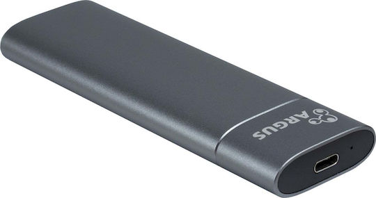 Inter-Tech GD-MS013 Θήκη για Σκληρό Δίσκο M.2 SATA III με σύνδεση Type-C σε Γκρι χρώμα 88884125