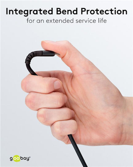 Goobay Braided USB 2.0 Cable USB-C male - USB-A 60W Μαύρο 2m 74527 - Image 5