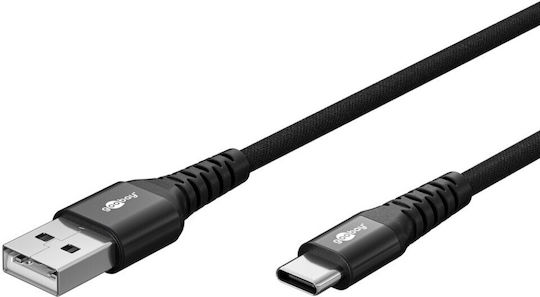 Goobay Braided USB 2.0 Cable USB-C male - USB-A 60W Μαύρο 2m 74527 - Image 4