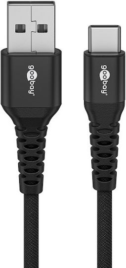 Goobay Braided USB 2.0 Cable USB-C male - USB-A 60W Μαύρο 2m 74527 - Image 12