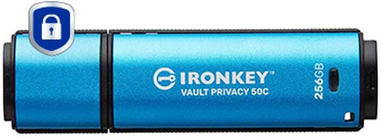Kingston IronKey Vault Privacy 50 256GB USB 3.2 Stick με σύνδεση USB-C Μπλε - Image 4