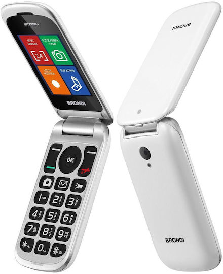 Brondi Stone+ Dual SIM Κινητό με Μεγάλα Κουμπιά Λευκό