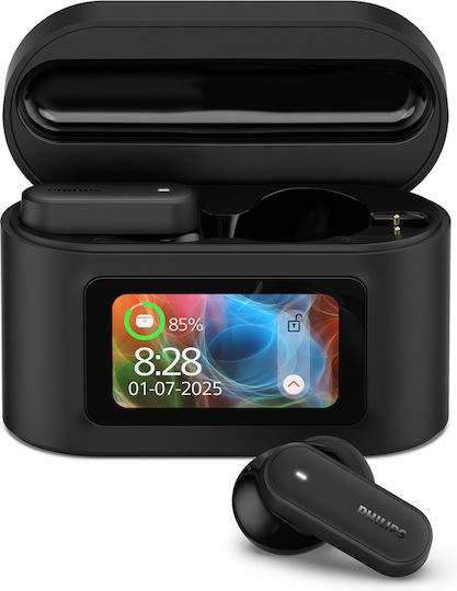 Philips TAT6000 In-ear Bluetooth Handsfree Ακουστικά με Αντοχή στον Ιδρώτα και Θήκη Φόρτισης Μαύρα