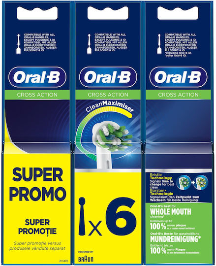 Oral-B Pro CrossAction Ανταλλακτικές Κεφαλές για Ηλεκτρική Οδοντόβουρτσα 860373 6τμχ - Image 2