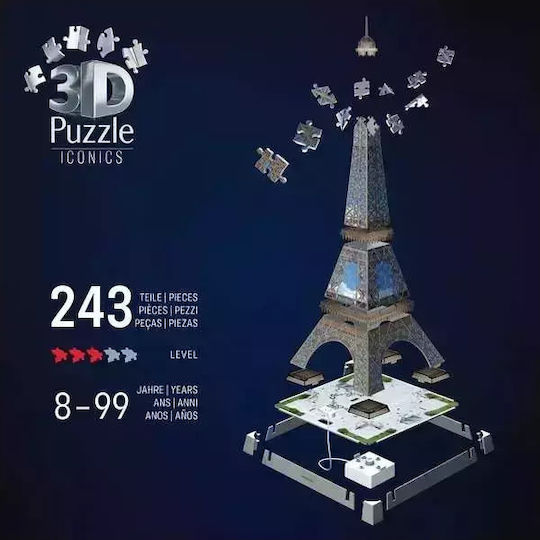 Παιδικό Puzzle 3D Iconics Πύργος του Άιφελ Night Edition 216pcs Ravensburger - Image 4