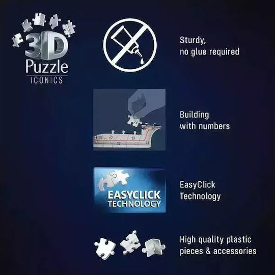Παιδικό Puzzle 3D Iconics Πύργος του Άιφελ Night Edition 216pcs Ravensburger - Image 8