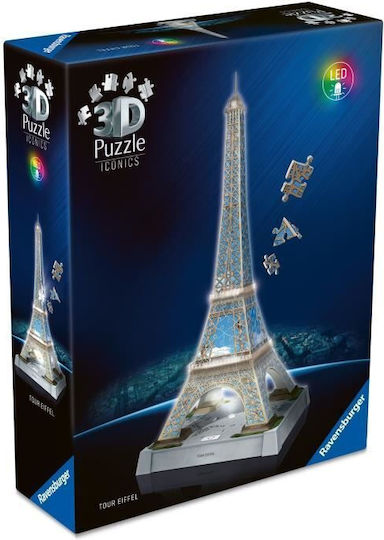 Παιδικό Puzzle 3D Iconics Πύργος του Άιφελ Night Edition 216pcs Ravensburger - Image 10