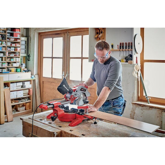 Einhell TC-SM216 Φαλτσοπρίονο Ρεύματος Συρόμενο με Ισχύ 1600W, Οδηγό Laser, Δίσκο Κοπής Διαμέτρου 216mm & Ταχύτητα Κοπής 5200rpm - Image 5