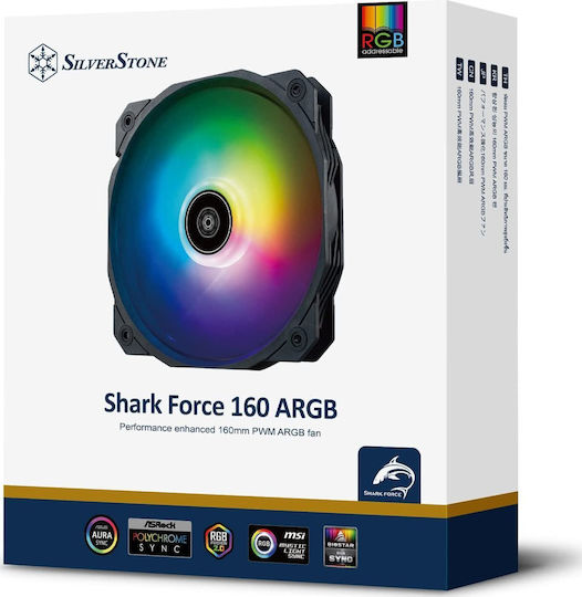 Silverstone Shark Force 160 ARGB Case Fan με Σύνδεση 4-Pin PWM - Image 5