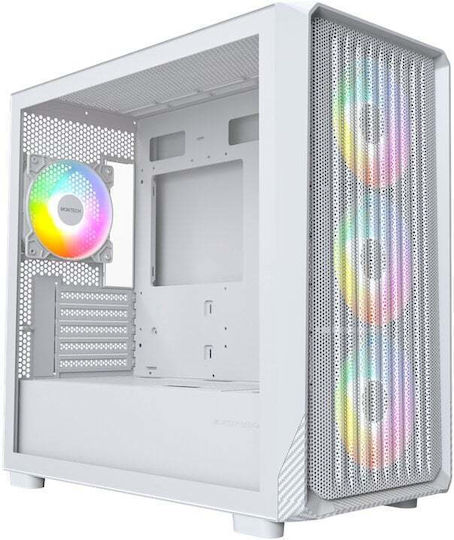 Montech X5M Gaming Mini Tower Κουτί Υπολογιστή με Πλαϊνό Παράθυρο και ARGB Φωτισμό Λευκό - Image 2