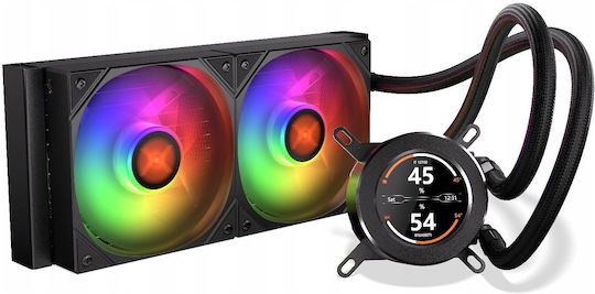 Krux HydroGlance 240 ARGB Υδρόψυξη Επεξεργαστή Διπλού Ανεμιστήρα 120mm για Socket 1700/1200/115x - Image 3
