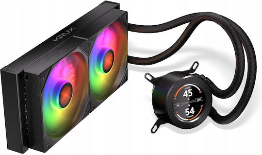 Krux HydroGlance 240 ARGB Υδρόψυξη Επεξεργαστή Διπλού Ανεμιστήρα 120mm για Socket 1700/1200/115x - Image 4
