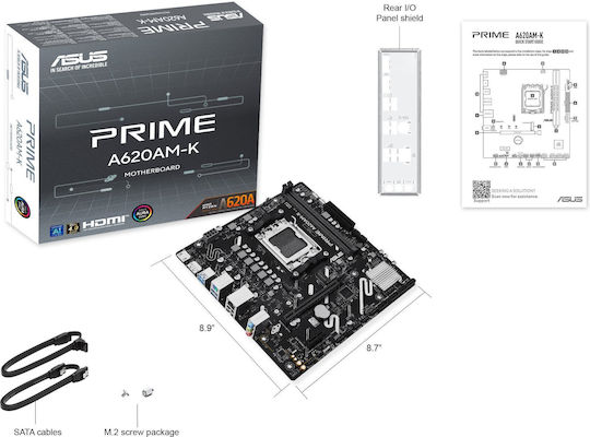 Asus Prime A620AM-K Motherboard Micro ATX με AMD AM5 Socket 90MB1GX0-M0EAY0 - Image 7