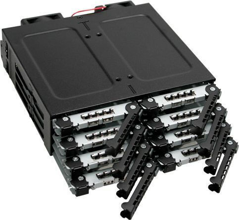 Icy Dock ToughArmor Rugged Full Metal 8-Bay 2.5 Inch SATA HDD/SSD (7mm) Backplane Cage for External 5.25 Inch Bay Μαύρο MB998SP-B - Image 7