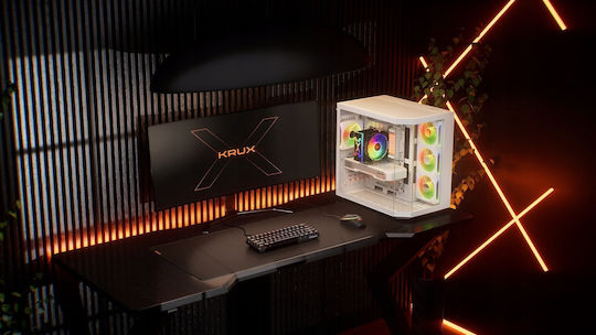 Krux Empero Gaming Midi Tower Κουτί Υπολογιστή με Πλαϊνό Παράθυρο και ARGB Φωτισμό Λευκό - Image 5