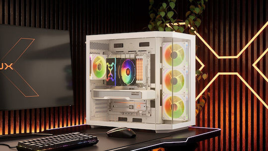 Krux Empero Gaming Midi Tower Κουτί Υπολογιστή με Πλαϊνό Παράθυρο και ARGB Φωτισμό Λευκό - Image 7
