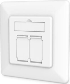 Digitus Μονή Πρίζα Δικτύου RJ45 με Πλαίσιο Τύπου Cat6 σε Λευκό Χρώμα DN-9010/8-2