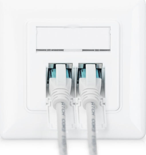 Digitus Μονή Πρίζα Δικτύου RJ45 με Πλαίσιο Τύπου Cat6 σε Λευκό Χρώμα DN-9010/8-2 - Image 3