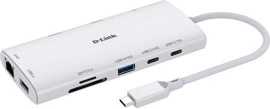 D-Link USB 3.2 Hub 10 Θυρών με σύνδεση USB-C / Ethernet Λευκό DUP-A01 - Image 9