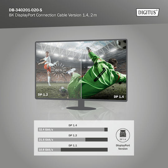 Digitus Cable DisplayPort male - 2m Μαύρο () - Image 5