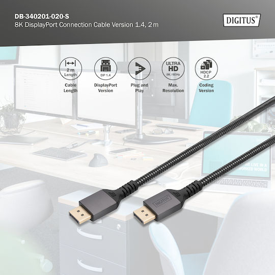 Digitus Cable DisplayPort male - 2m Μαύρο () - Image 6