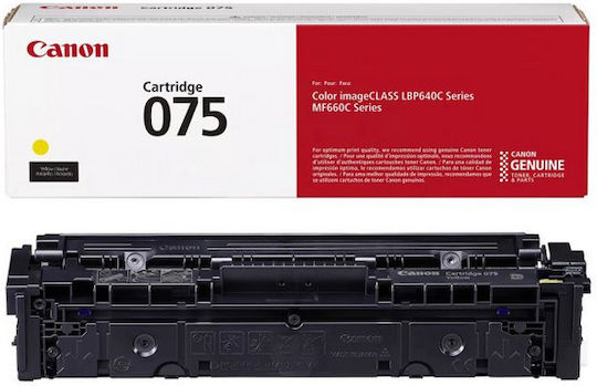 Canon 075 Γνήσιο Toner Laser Εκτυπωτή Κίτρινο 1300 Σελίδων 6362C002