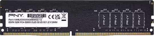 PNY DDR4 με Module και Ταχύτητα 3200 για Desktop MD8GSD43200-SB - Image 2