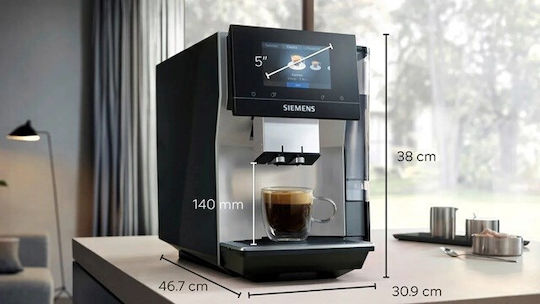 Siemens Eq700 Αυτόματη Μηχανή Espresso Εντοιχιζόμενη 1500W Πίεσης 19bar για Cappuccino με Μύλο Άλεσης Γκρι - Image 8