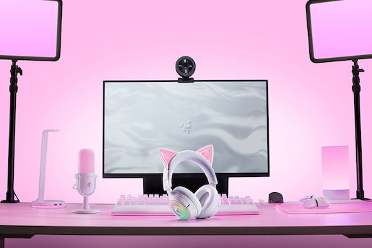 Razer Kraken Kitty V3 Pro Ασύρματο Over Ear Gaming Headset με σύνδεση Bluetooth / USB Λευκό - Image 2