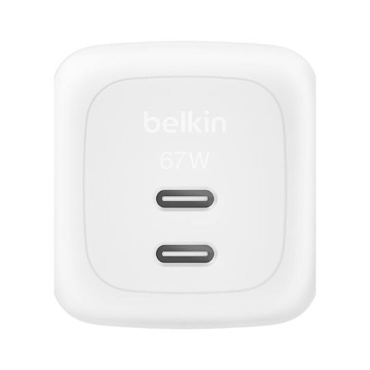 Belkin Φορτιστής Χωρίς Καλώδιο GaN με 2 Θύρες USB-C 67W Power Delivery Λευκός (BoostCharge Pro) - Image 2